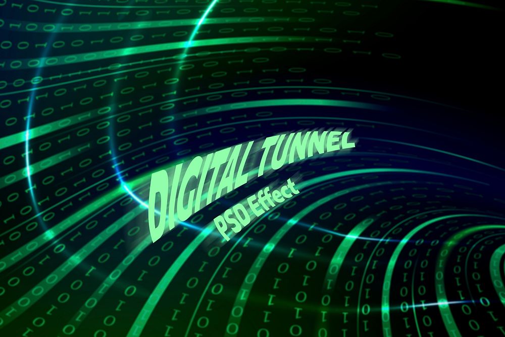 Digital tunnel effect psd, digital remix