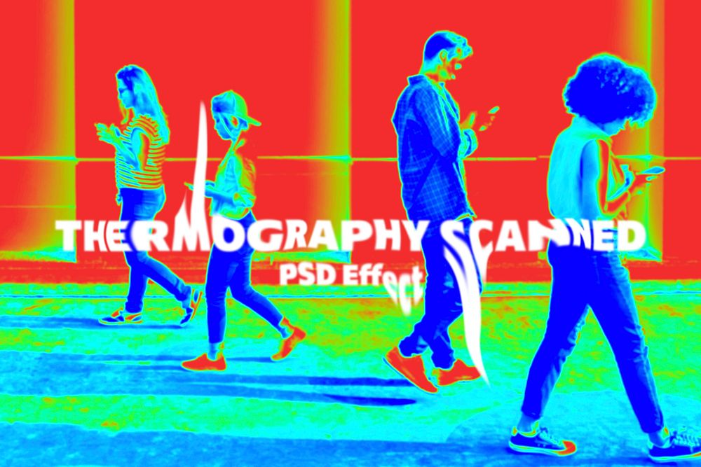 Thermography scanned effect psd, digital remix