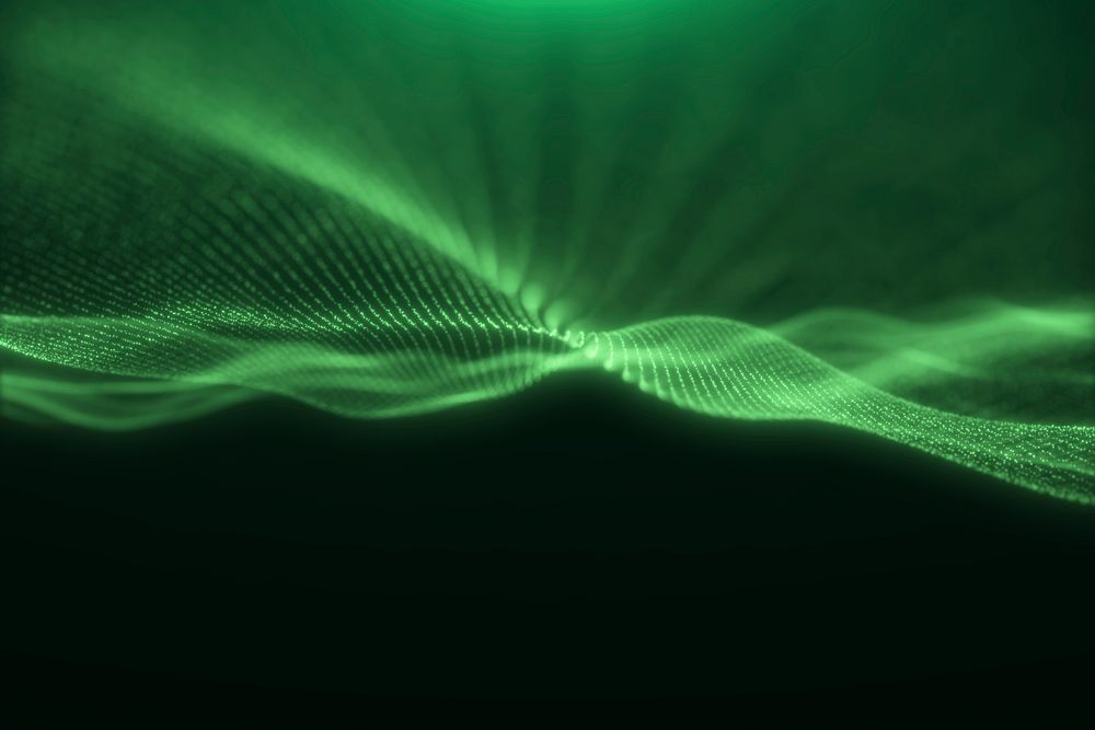 Smart technology dark green background, digital remix psd