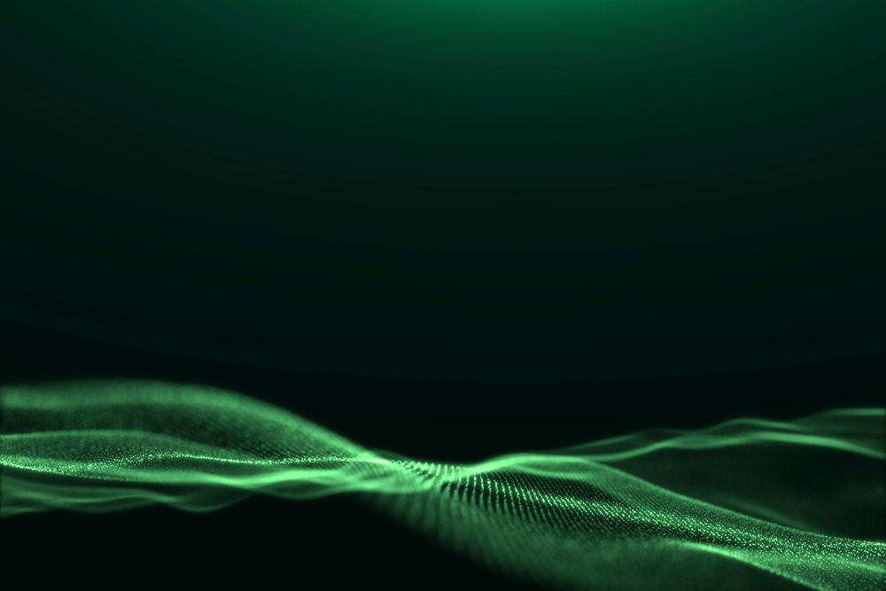 Smart technology dark green background, digital remix psd
