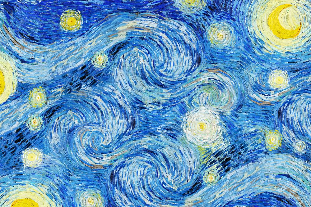 Van Gogh's Starry Night background, famous artwork design, remixed by rawpixel
