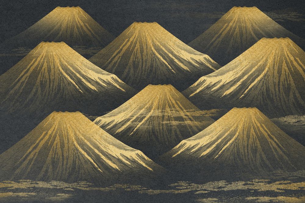 Hiroaki's Mount Fuji background, Japanese pattern illustration, remixed by rawpixel