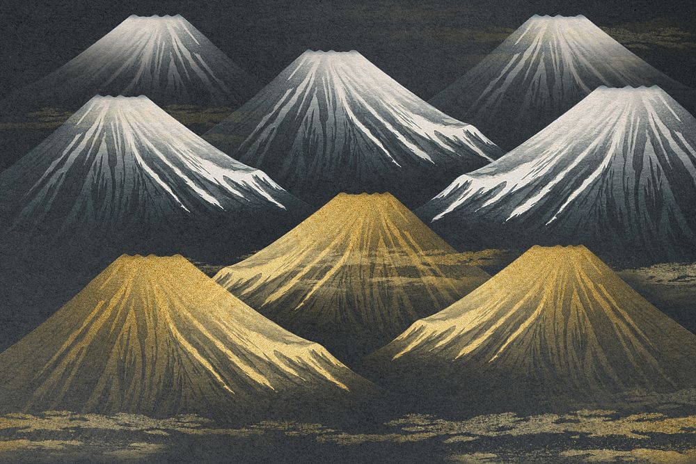 Hiroaki's Mount Fuji background, Japanese pattern illustration, remixed by rawpixel