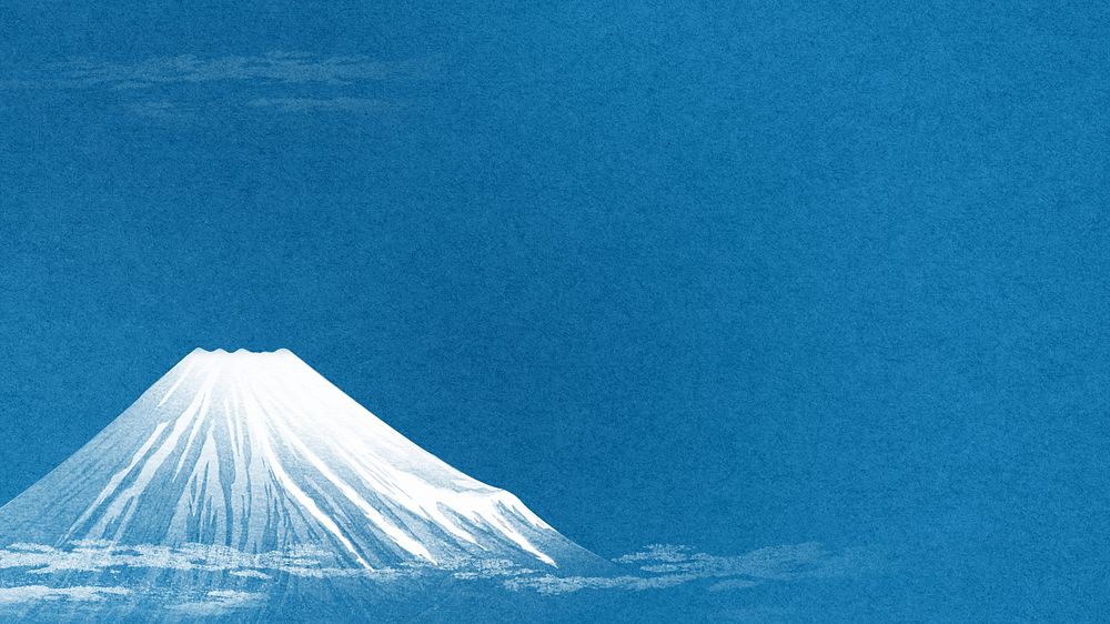 Hiroaki's Mount Fuji desktop wallpaper, vintage Japanese background, remixed by rawpixel