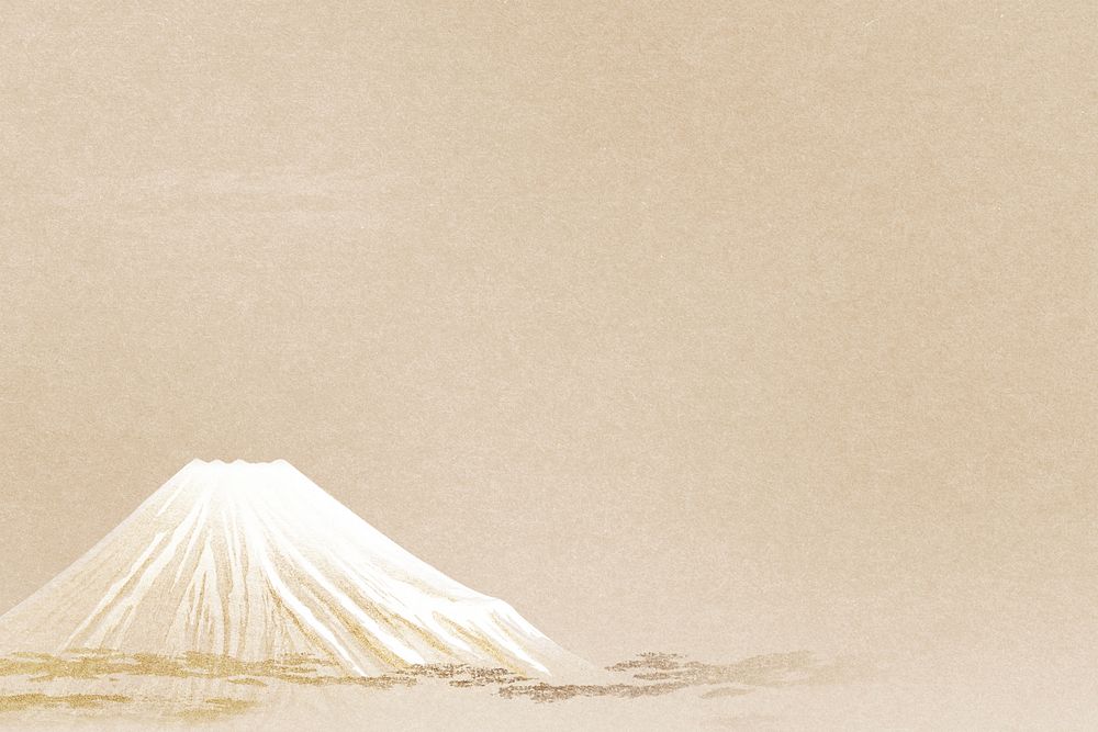 Hiroaki's Mount Fuji background, vintage Japanese illustration, remixed by rawpixel