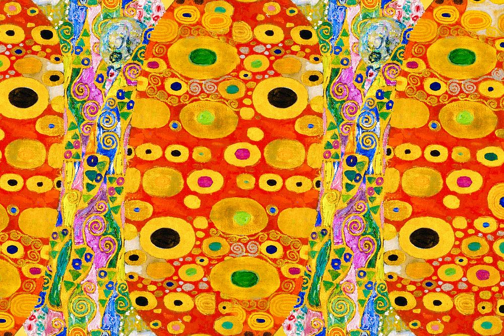 Gustav Klimt's Hope II patterned background, remixed by rawpixel