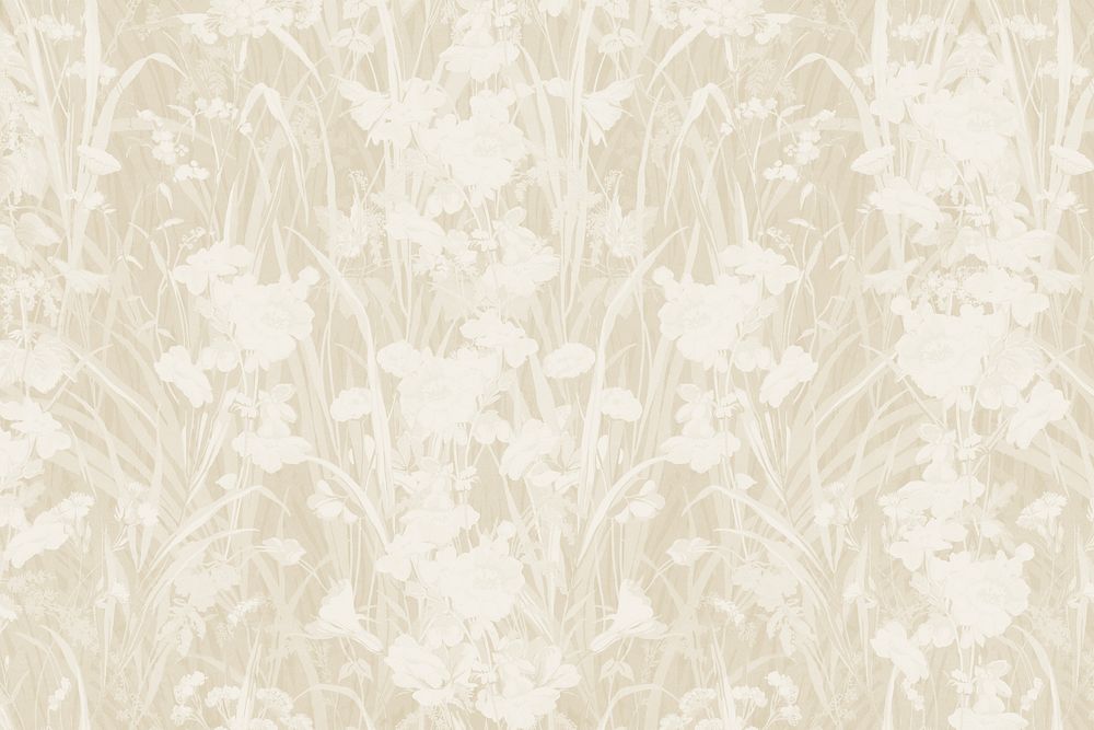 Brown wildflowers patterned background, remixed by rawpixel
