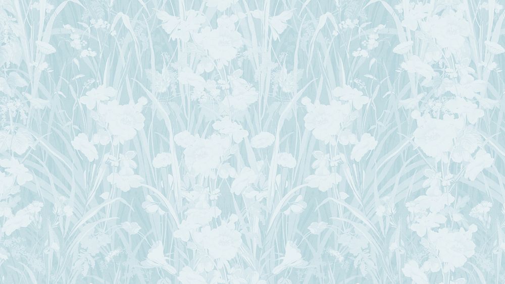 Blue wildflowers desktop wallpaper, remixed by rawpixel