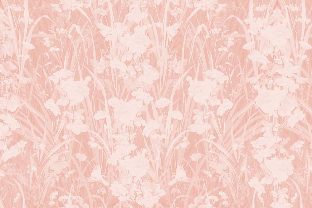 Pink wildflowers patterned background, remixed by rawpixel
