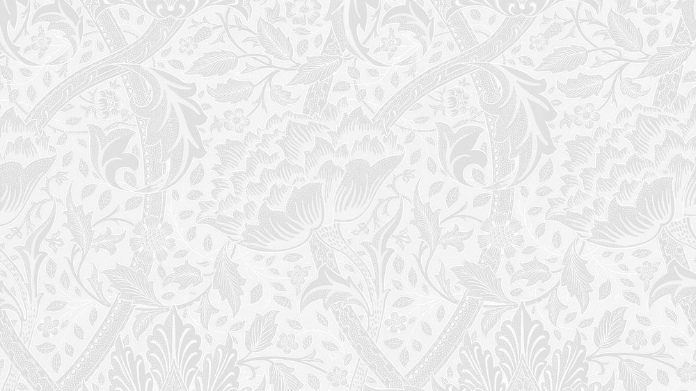 William Morris' Windrush desktop wallpaper, vintage botanical pattern background, remixed by rawpixel
