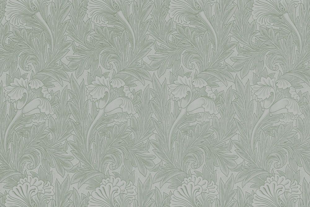 William Morris' Tulip background, flower pattern, remixed by rawpixel