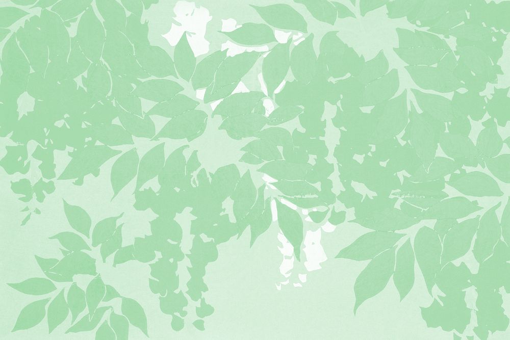 Aesthetic green leaf pattern background, remixed by rawpixel