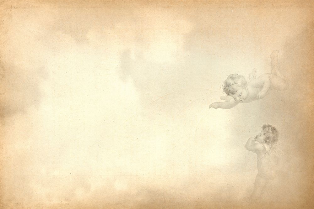 Vintage beige cherubs background, remixed by rawpixel