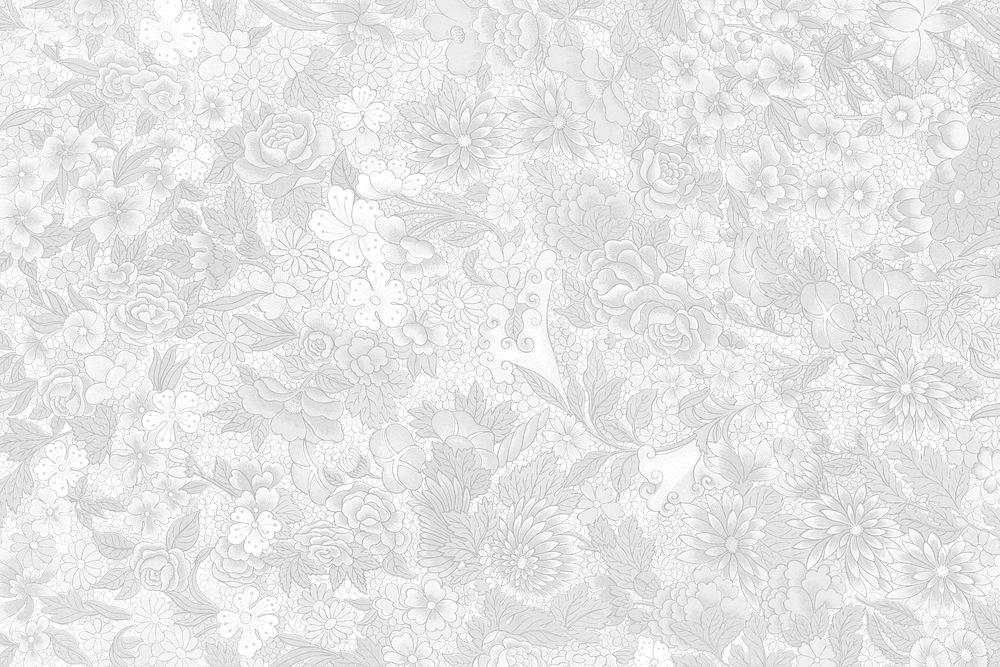 Gray flower patterned background, Owen Jones's famous artwork, remixed by rawpixel
