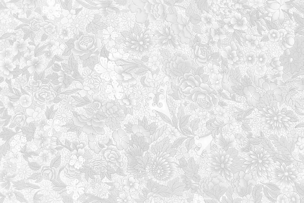 Gray flower patterned background, Owen Jones's famous artwork, remixed by rawpixel