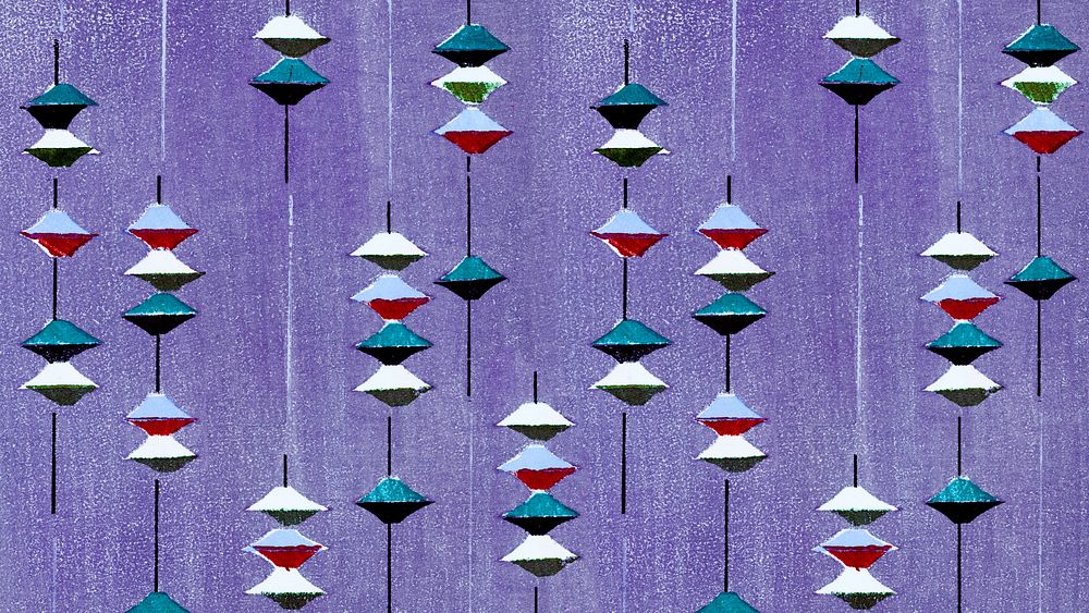 Purple Japanese woodblock computer wallpaper, vintage artwork by Furuya Korin, remixed by rawpixel