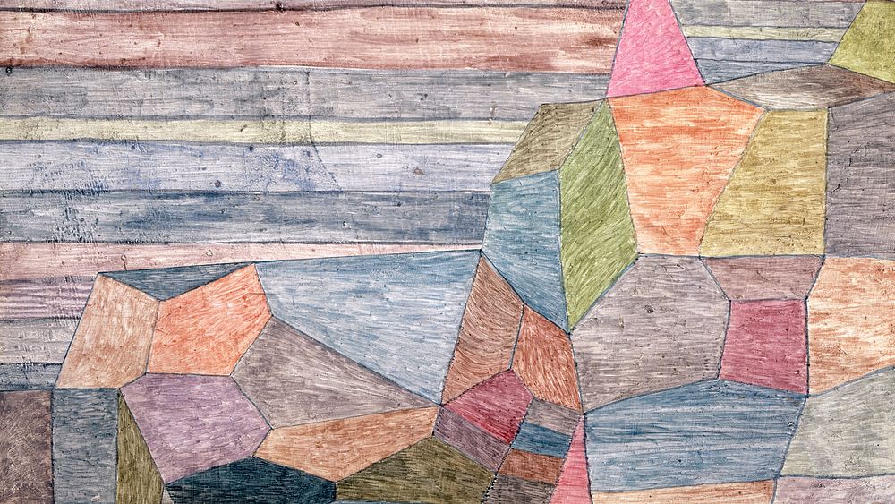 Paul Klee's Promontorio computer wallpaper, colorful vintage illustration, remixed by rawpixel