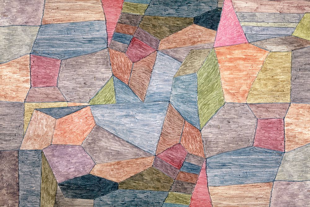 Paul Klee's Promontorio background, colorful vintage illustration, remixed by rawpixel