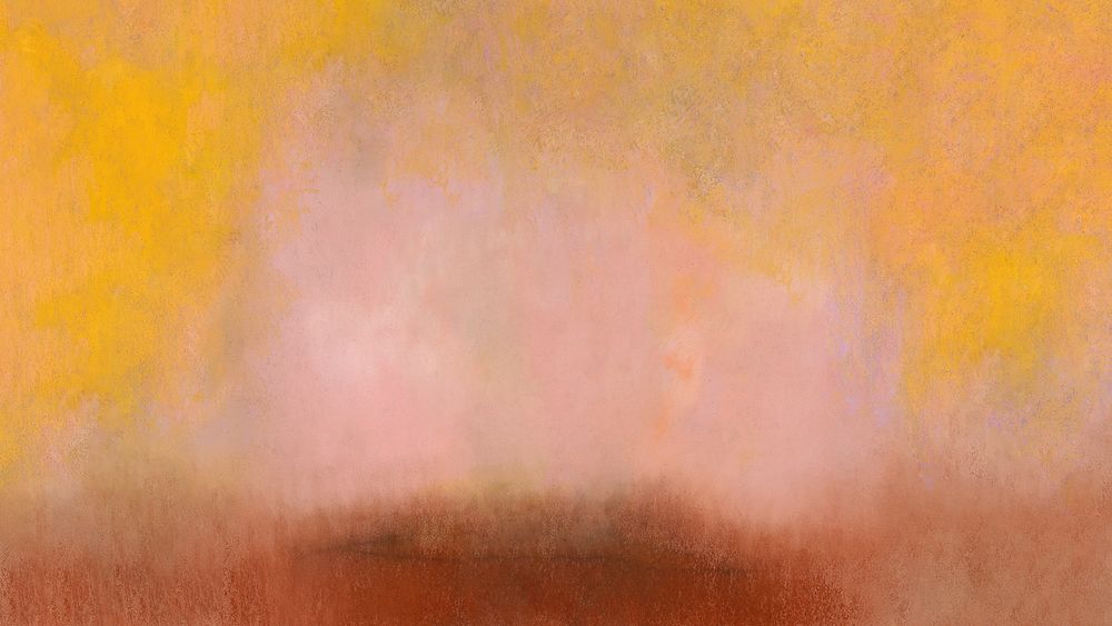 Orange oil painting desktop wallpaper, Odilon Redon's vintage background, remixed by rawpixel