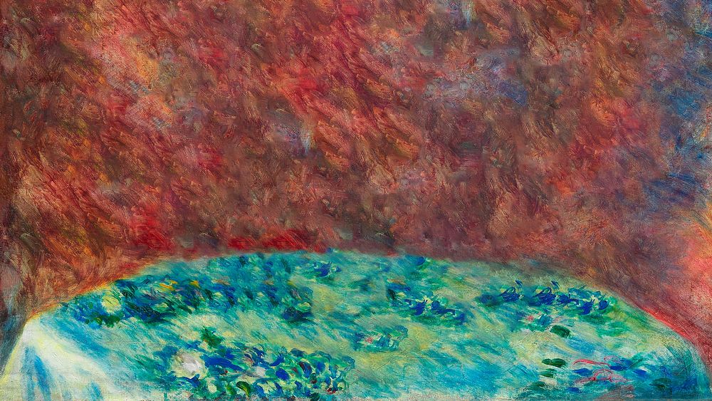 Pierre-Auguste Renoir's Chrysanthemums computer wallpaper, remixed by rawpixel