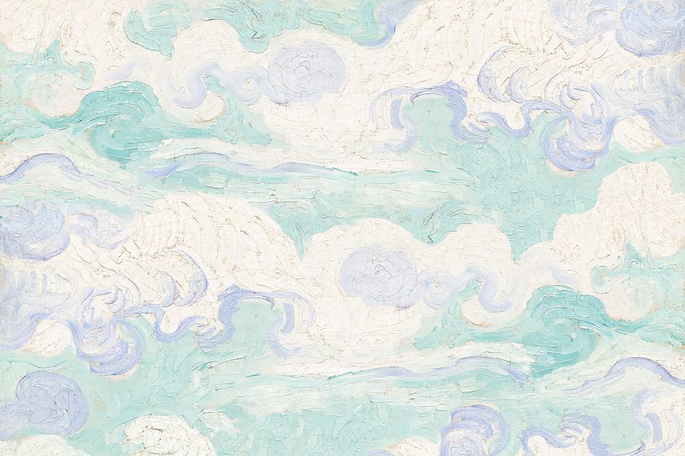Van Gogh's sky background, Wheat Field with Cypresses cloud, remixed by rawpixel