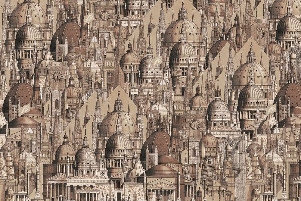 European architecture pattern background. Vintage art remixed by rawpixel.