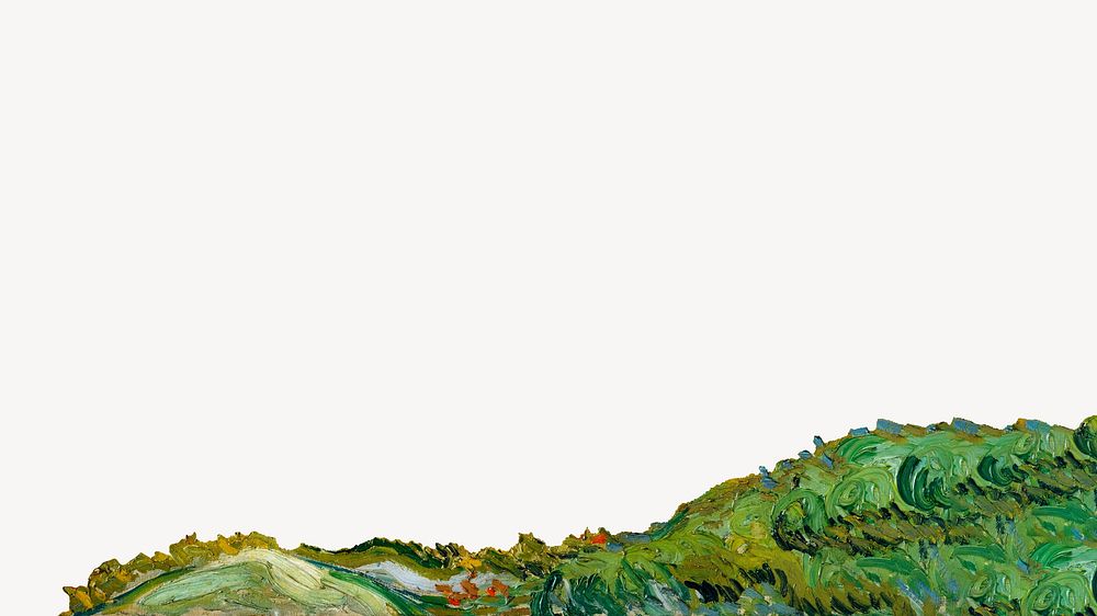 Van Gogh's hill border oil painting clipart psd. Remastered by rawpixel.