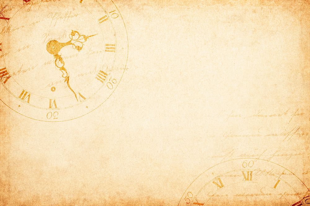 Vintage clock face background, old paper texture