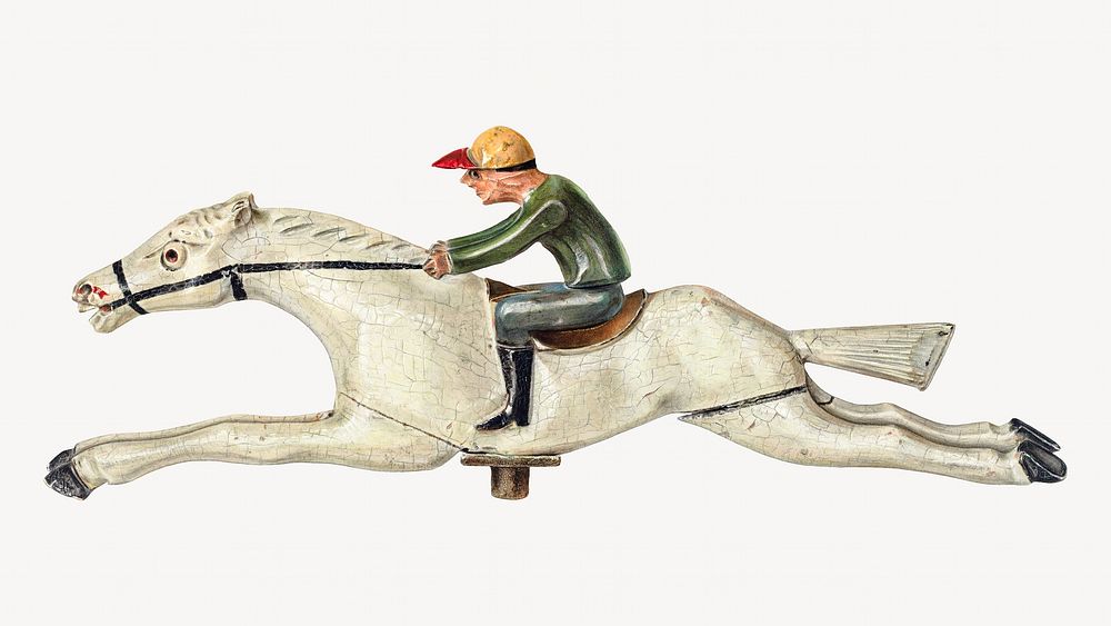 Horse and Jockey, vintage illustration by Palmyra Pimentel, remixed by rawpixel