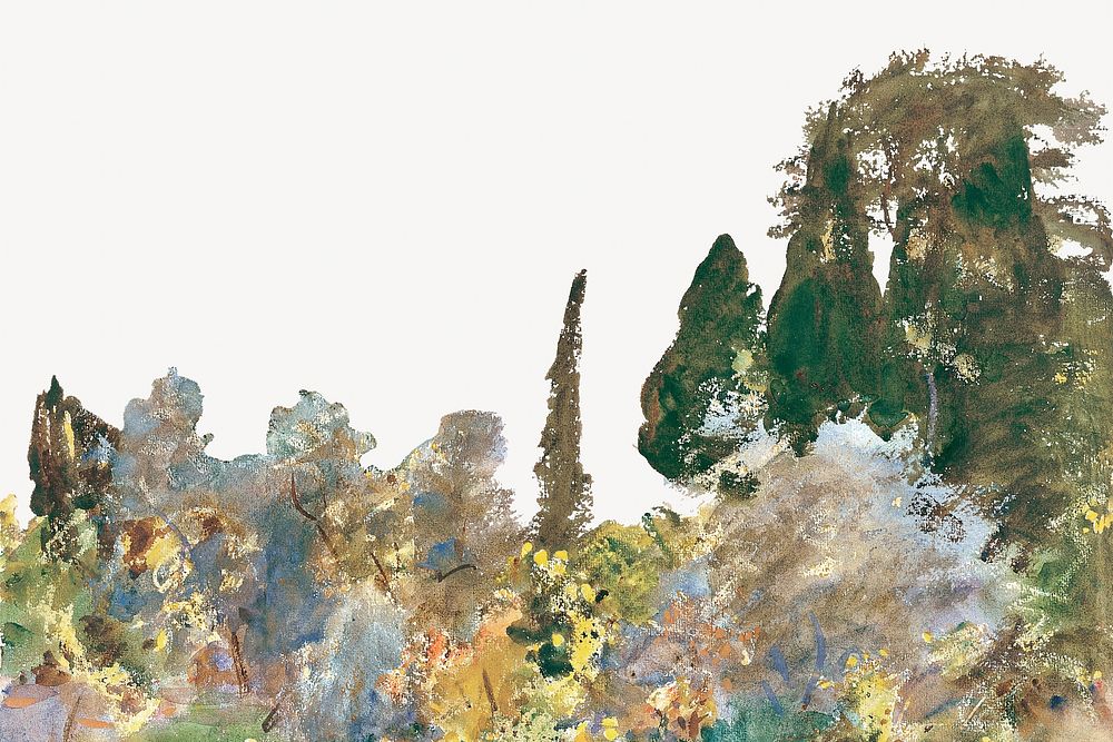 Granada nature painting background, John Singer Sargent's artwork, remixed by rawpixel