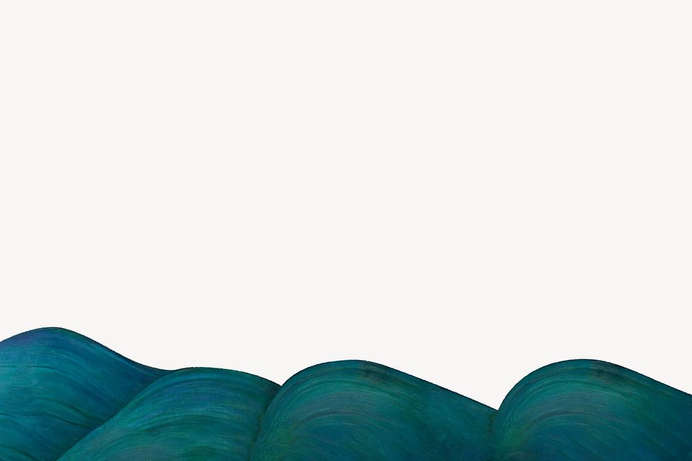 Dark teal ocean wave border, watercolor texture. Remastered by rawpixel.