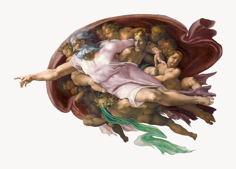 Creation of Adam collage element by Michelangelo Buonarroti. Remastered by rawpixel.