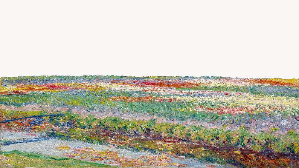 Monet's tulip fields computer wallpaper. Famous art remixed by rawpixel.