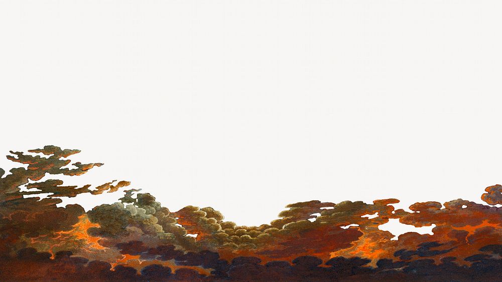 Vintage cloud border desktop wallpaper, After Karl Friedrich Schinkel's artwork design, remixed by rawpixel