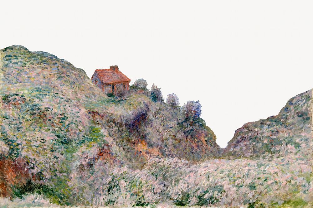 Customs watch cabin border background. Claude Monet artwork, remixed by rawpixel.