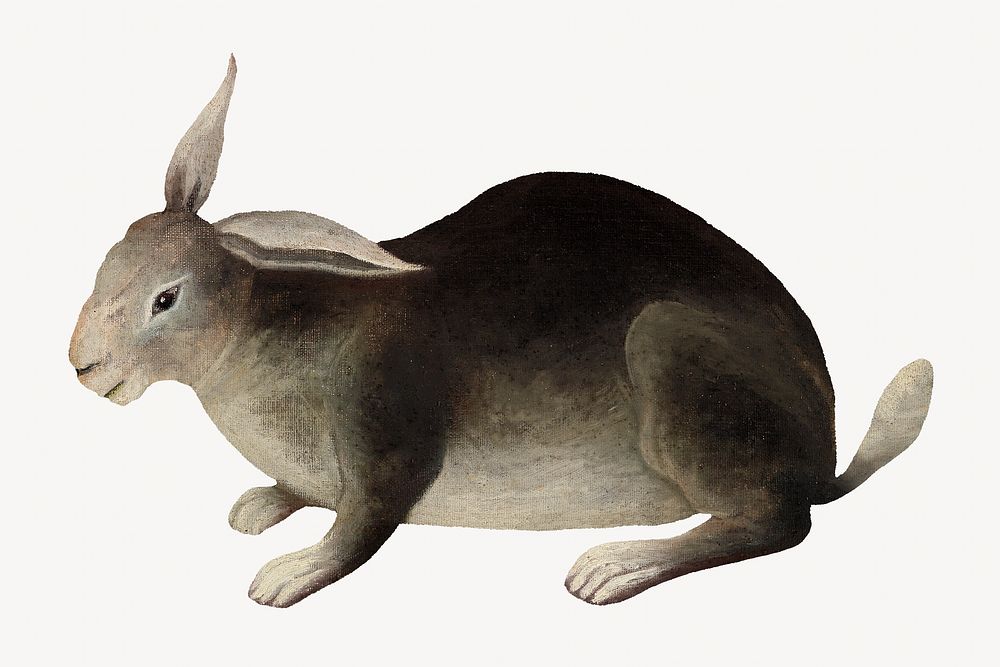 The Rabbit's Meal, Henri Rousseau's animal illustration, remixed by rawpixel
