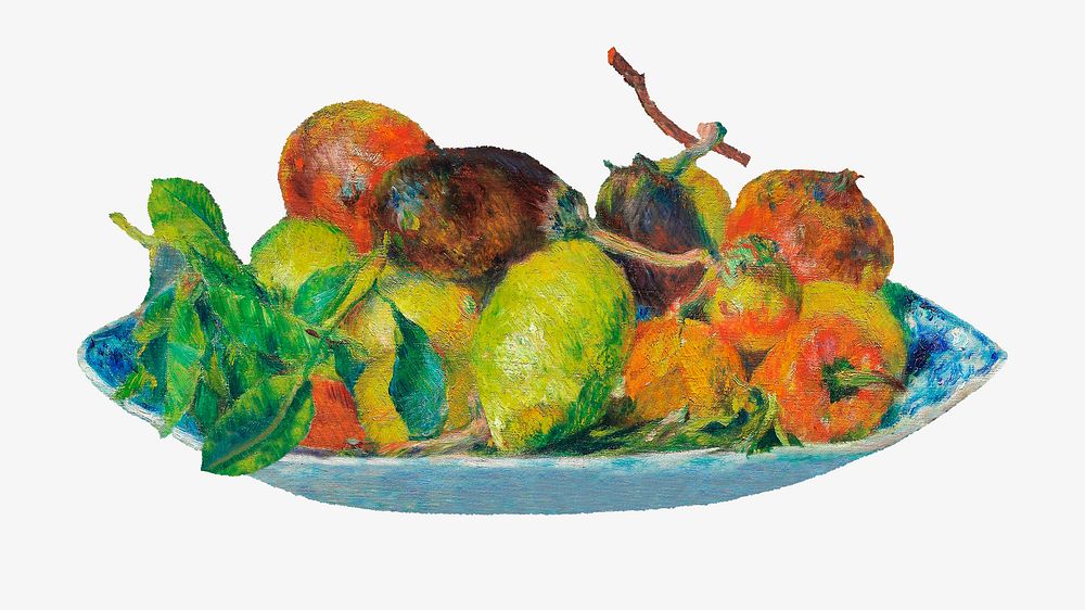 Fruits of the Midi, Pierre-Auguste Renoir's vintage illustration, remixed by rawpixel
