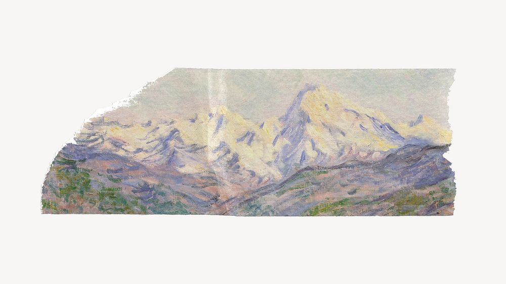 Valley of Nervia artwork washi tape. Claude Monet artwork, remixed by rawpixel.