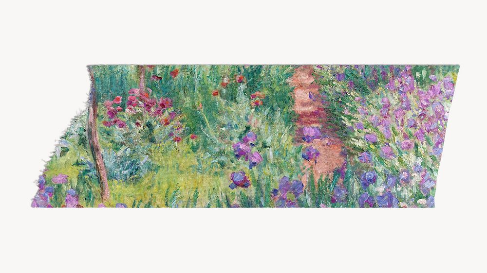 Monet's Giverny garden artwork washi tape. Famous art remixed by rawpixel.