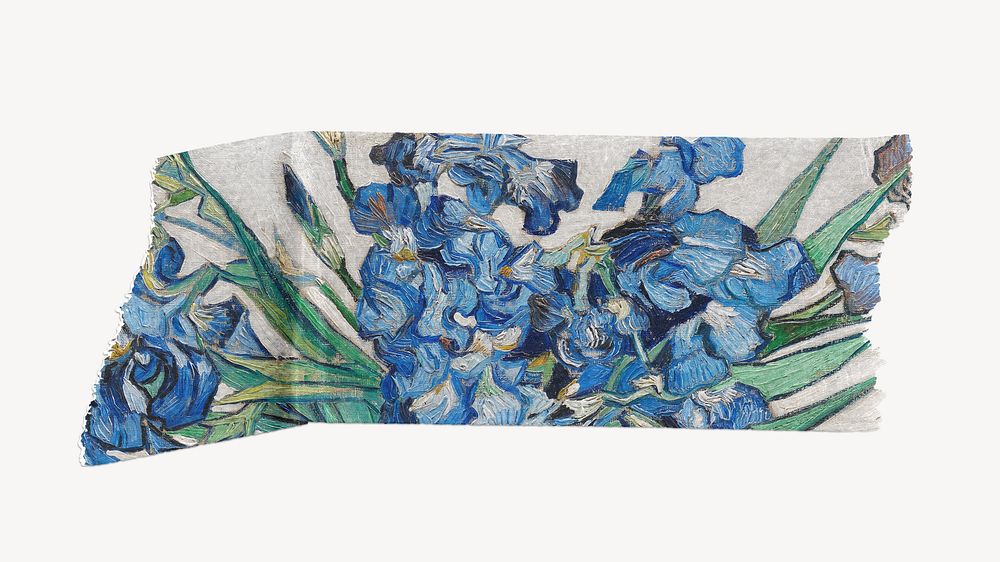 Van Gogh's Irises washi tape, famous artwork, remixed by rawpixel