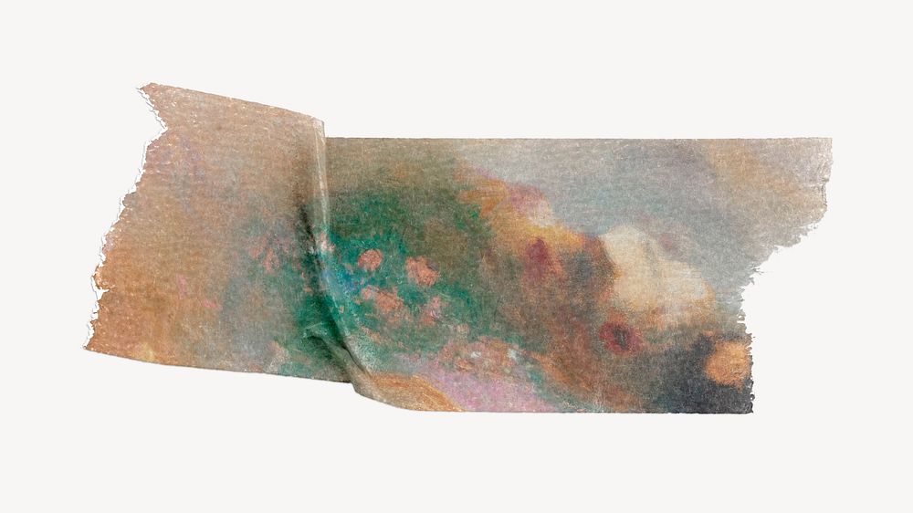 Ophelia flower washi tape, Odilon Redon's vintage illustration, remixed by rawpixel