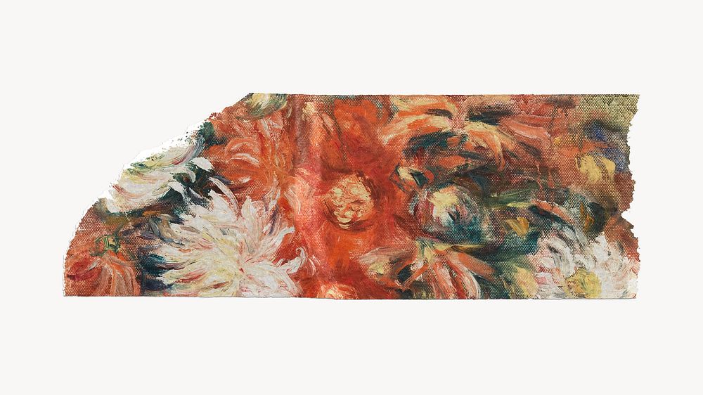 Bouquet washi tape, Pierre-Auguste Renoir's artwork, remixed by rawpixel
