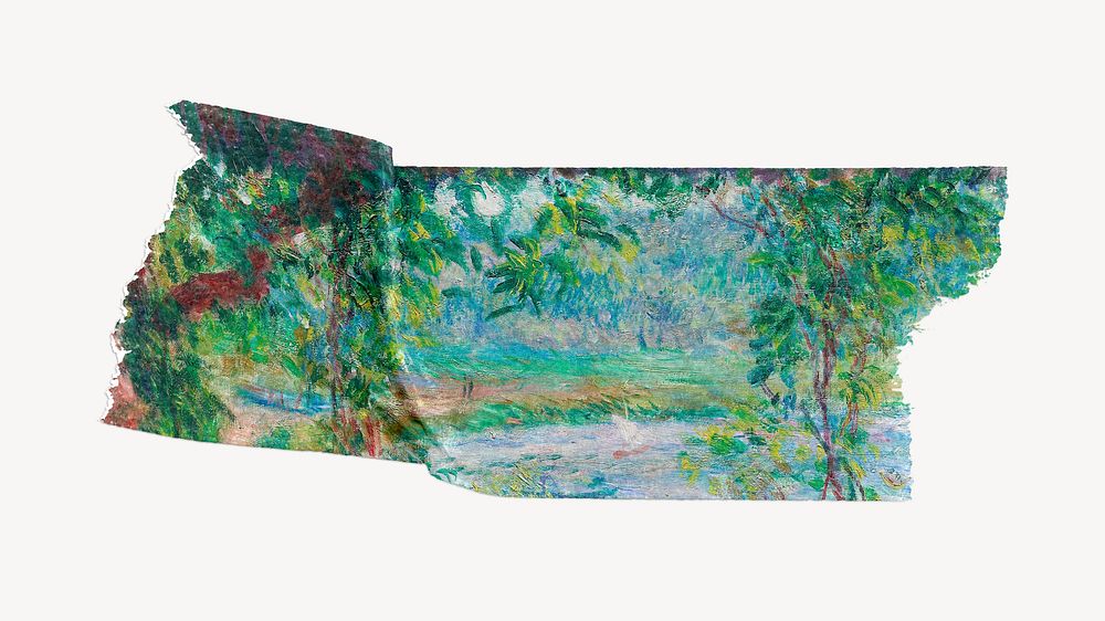 Near the Lake washi tape, Pierre-Auguste Renoir's artwork, remixed by rawpixel