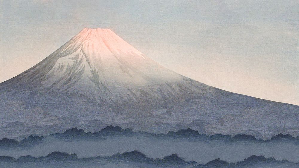 Mount Fuji From Mizukubo (1932) print in high resolution by Hiroaki Takahashi. Original from The Los Angeles County Museum…