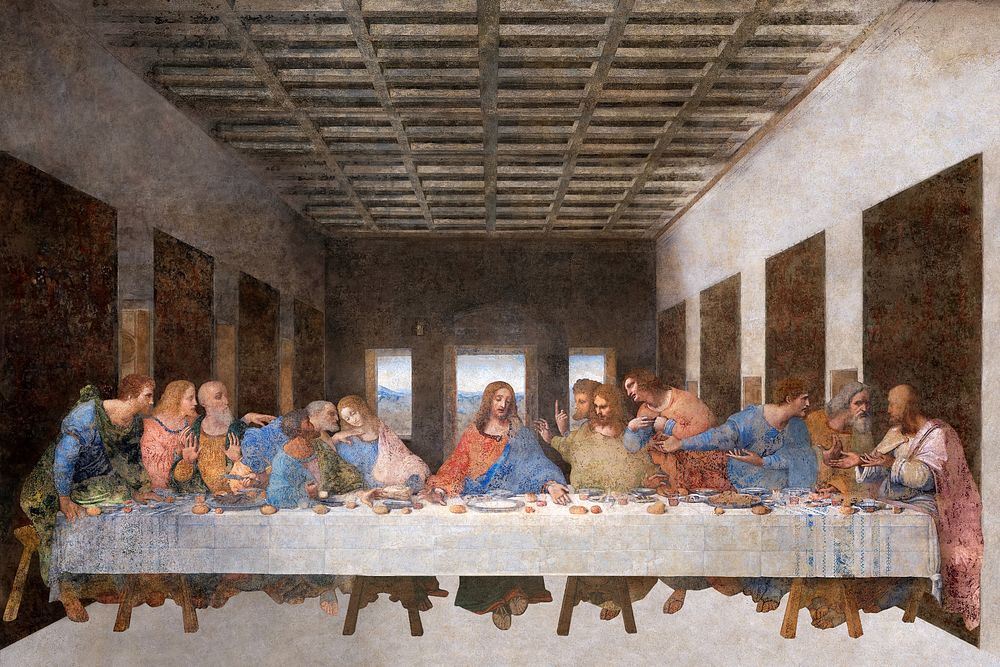 The Last Supper, Leonardo da Vinci's famous painting. Remastered by rawpixel.