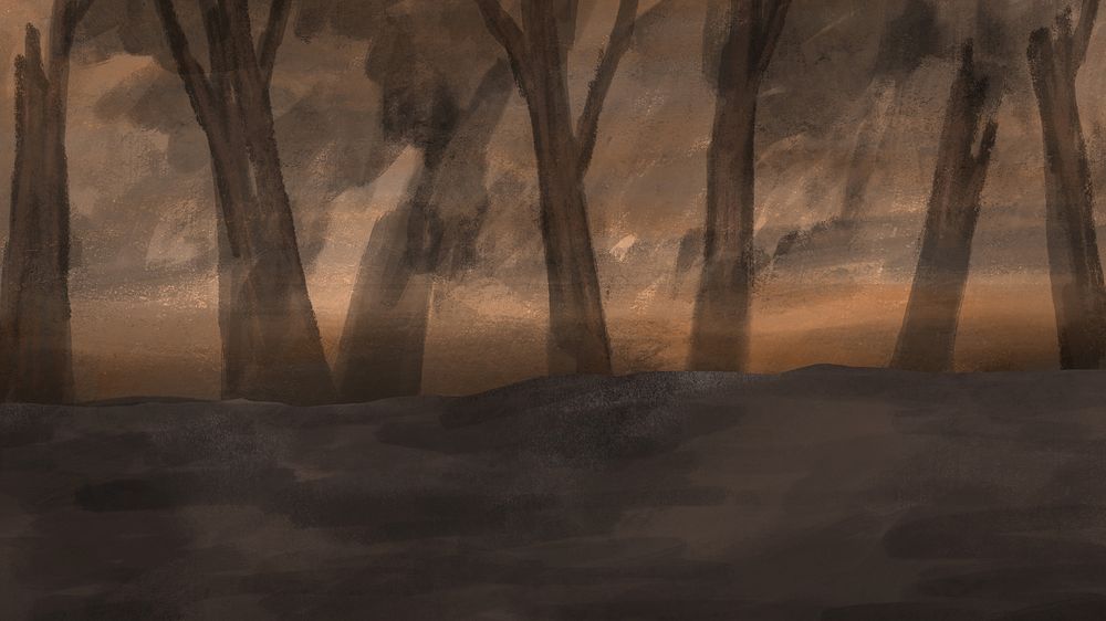 Burnt forest, brown desktop wallpaper background