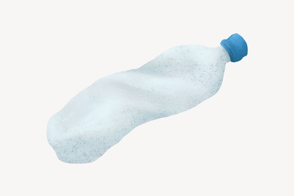 Plastic bottle, pollution & environment illustration