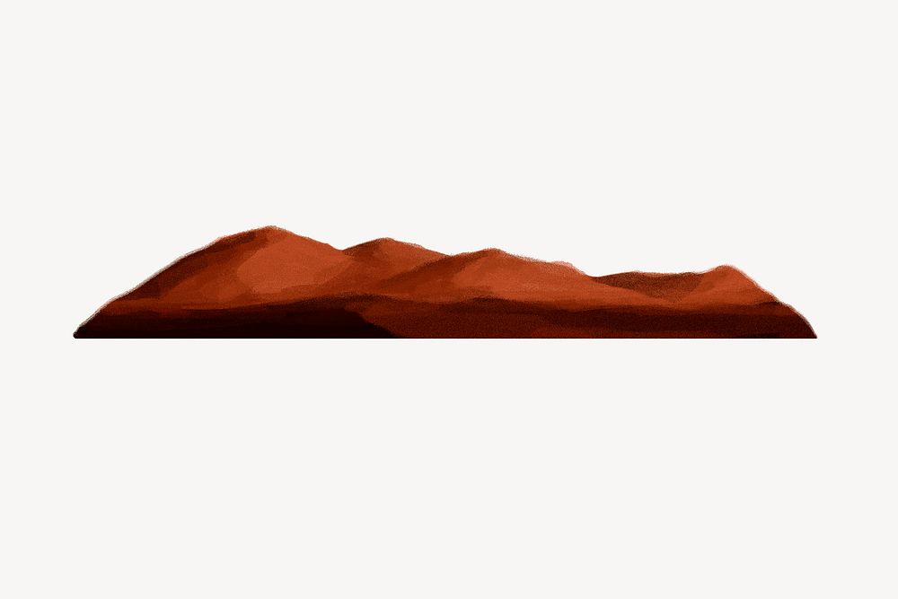 Brown hills illustration, white background