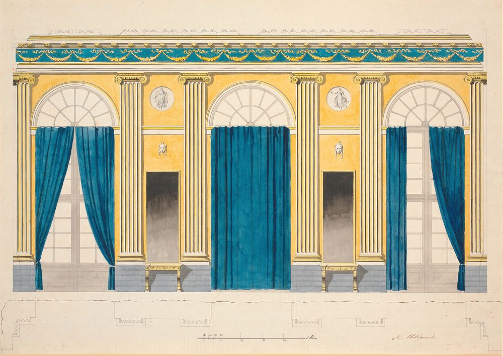 The window wall. Draft decoration for the Hall of Knights by Nicolai Abildgaard