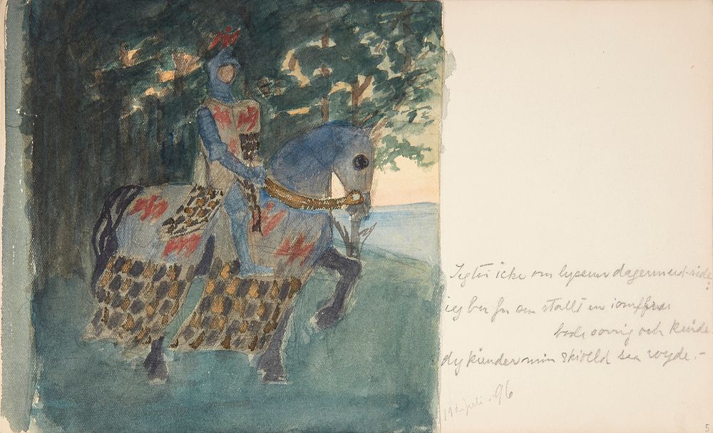 Horseman in armor by Agnes Slott-M&oslash;ller